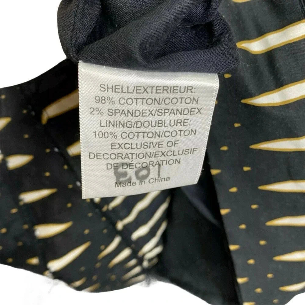 Tory Burch A-Line Dress‎ Women's Black White Scoop Neck Tribal Sleeveless Size 4